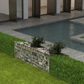Gabion Basket Galvanized Steel 47.2x11.8x19.7 Gabion Raised Bed Gabion Cages Basket Steel Woven Gabion Net for Backyard Garden -AA