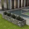 Galvanized Steel Gabion Raised Bed Gabion Wall Garden Stone Cages Basket for Outdoor Landscape Lawn Vegetable Flower 141.7x35.4x19.7