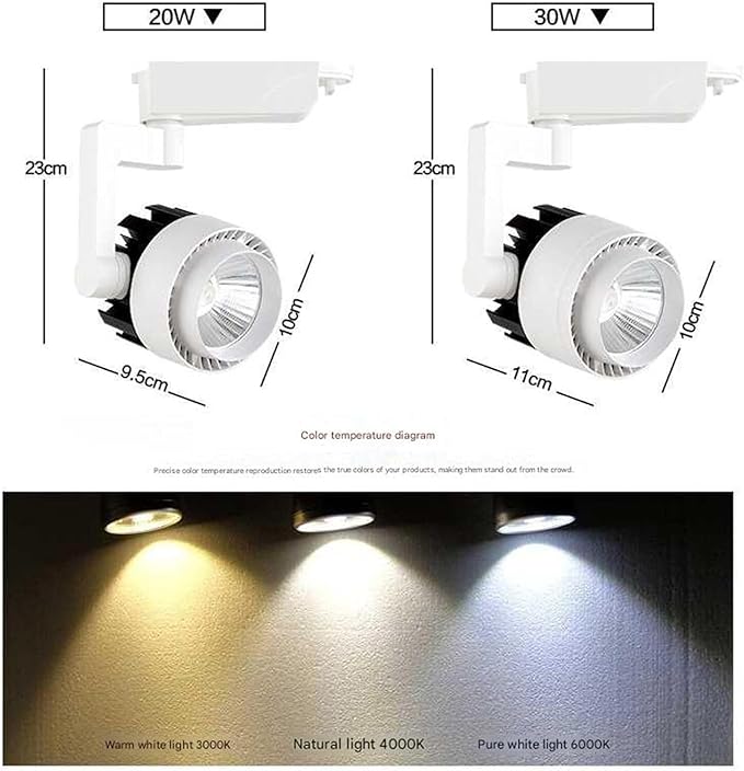 LED Track Light Clothing Store Spotlight Background Wall Showroom SpotlightS Surface-Mounted COB Track Lighting 20W 30W 35W(30wWarm White)