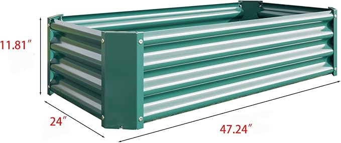 Raised Garden BedRaised Beds for Gardening Outdoor for Vegetables Flowers Ground Planter BoxGalvanized Raised Garden Beds. (Green with 4x2x1ft)