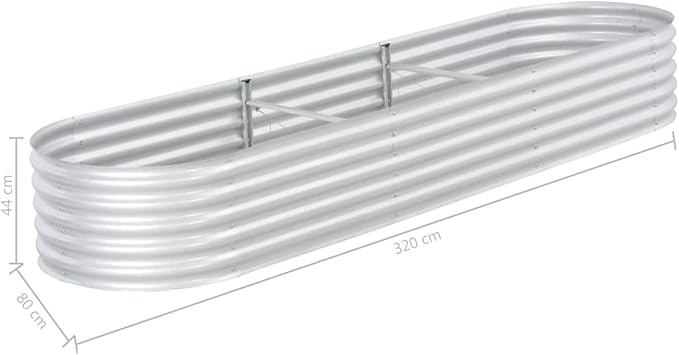 REWIS Garden Raised BedsVegetable PlanterRaised Garden Kits Garden Raised Bed 126x31.5x17.3 Galvanized Steel Silver