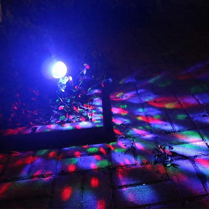 YUANXIN Solar Spot Lights Outdoor Projection Lamp Grass Light Garden Light Solar RGB Landscape Lights Color Changing Daisy Chain Waterproof Landscaping Spotlights for GardenYard Palm Trees (2-in-1)