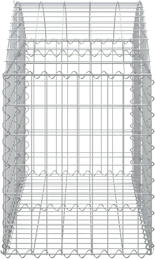 Gabion Basket Silver Galvanized Iron 39.4 x 19.7 x 23.6/31.5 in Rectangular Outdoor Planter Durable Garden Bed for Landscaping