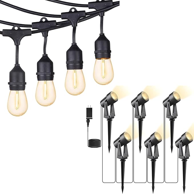 Svater 6 Pack Low Voltage Landscape Lighting Outdoor + Outdoor Led String Lights 36 FT