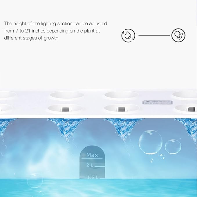 10 Pods Indoor Garden Plant Germination Kit with LED Grow LightHydroponics Growing System 2.5L Water Cycle Herb Garden Plants Germination Kit with Automatic Timer for Family Gardening Planter