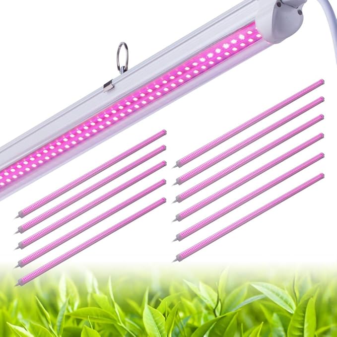 12 PACK LED Grow LightT8 Integrated Growth Tube Lamp 4ft 540W(45w x 12 2800W Equivalent)Full Spectrum Sunlight ReplacementDouble RowLinkable DesignHigh Output4 Foot Plant Lights for Indoor Plant