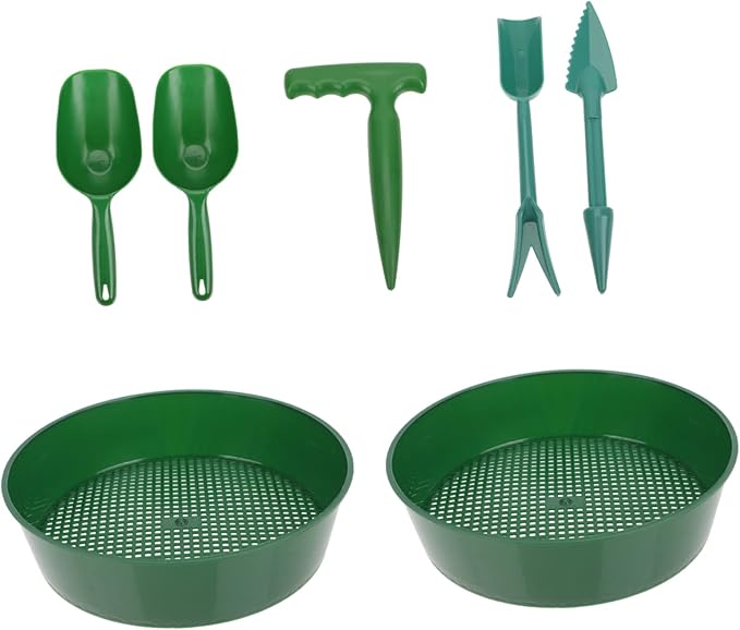 SUPVOX 1set Garden Tool Soil Sieve Mesh Screen Portable Garden Shovels Puncher for Planting Shovels Essential Gardening Supplies for Efficient Soil Preparation