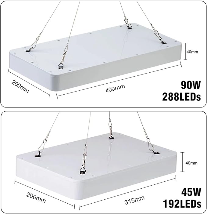 LED Grow Lights for Indoor Plants Full Spectrum Daisy Chain Plant Light with Veg Bloom Double Switch Timer for Indoor Plants Seeding Veg &amp Bloom45W