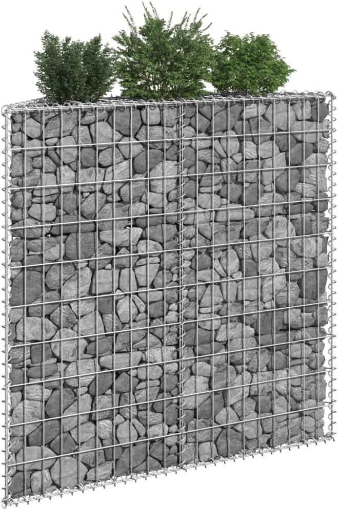 Galvanized Steel Gabion Cage for Garden Walls Welded Wire Mesh Raised Bed Landscape Retaining Fencing 39.4 in