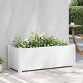 White Rectangular Raised Garden Bed 39.4 x 16.9 x 13.8 in UV-Resistant Polypropylene Elevated Planter Box for Patio Balcony Outdoor Flower and Vegetable Growing