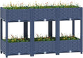 Large Blue Grey Raised Bed Polypropylene Spacious Gardening Pots &amp Planters 310407
