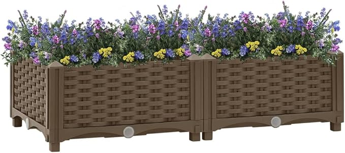 Raised Bed Raised Flower Bed Patio planters Standing Planter Garden beds Outdoor Suitable for Courtyard Nursery Corridor Arboretum 31.5x15.7x9.1 Polypropylene