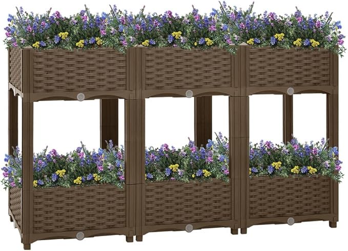 Raised BedGarden PlantersGarden PlantersGarden CenterpiecesGarden BedsRaised Beds for Growing FlowersHerbs and Fruits47.2x15.7x28 Polypropylene