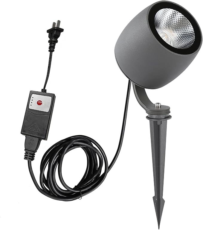 Kiven IP65 Waterproof LED Landscape Clamp Light LED Decorative Spotlight Lamp with Plug-in Cord and Timer for Indoor Outdoor Yard Garden Step Statue LED Lawn Light (10W Warm White)