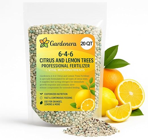 𝐁𝐄𝐒𝐓𝐒𝐄𝐋𝐋𝐄𝐑 Citrus Fertilizer + Vital Micronutrients - Perfect Balanced NPK for All Citrus - for Indoor and Outdoor Plants - Orange Lime Avocado and Lemon Tree Fertilizer - 20 QUARTS