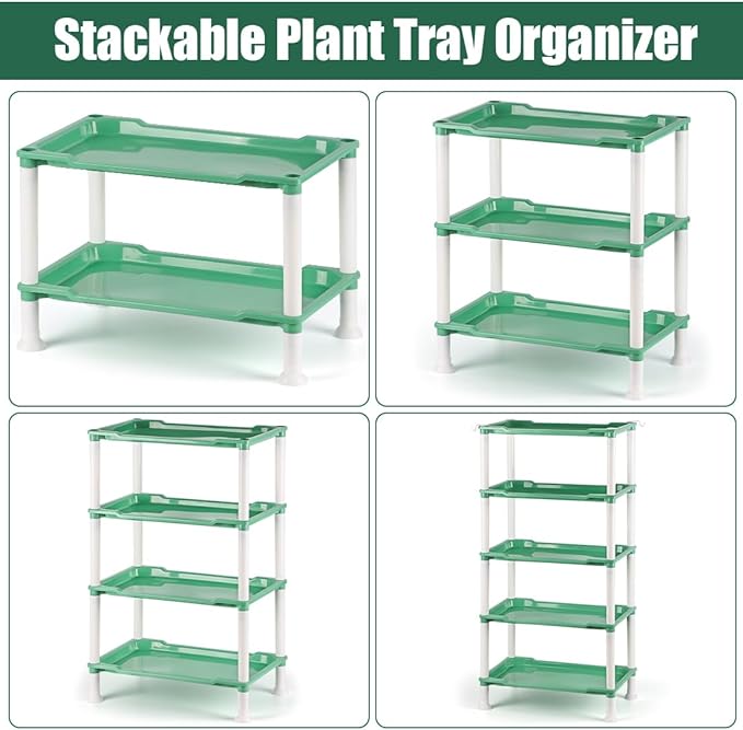 5-Tier Seed Starter Tray Plant Stand with Grow Lights Full Spectrum Sunlike Plant Light for Indoor/Greenhouse Small Plant Pots Cell Trays Succulents Seedlings Gardening