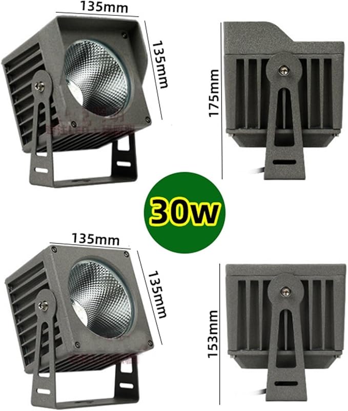 LED Spot Lights - Landscape Flood Lights IP65 Outdoor Waterproof Long-Range Spotlight AC220V COB Tree Lighting LED Beam Spotlights Villa Courtyard Lawn Lighting(Warm WhiteA-30W(220V))