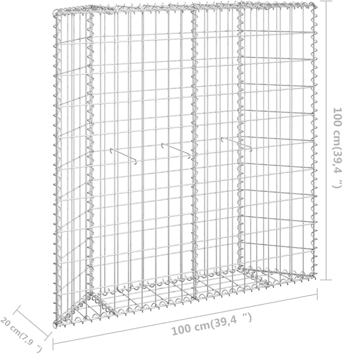Trapezium Galvanized Steel Gabion Raised Bed for Outdoor Large Metal Gardening Planter Box Flower Plant &amp Vegetable Beds (39.4x7.9x39.4)