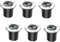 Round Recessed LED Spotlight 3W Ground LED Landscape Lights IP67 Waterproof Stainless Steel Outdoor Buried Lights for Garden Path Deck Yard Garage Illumination 6Pack(Blue3W-DC24V)