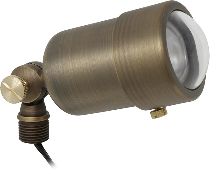 Lightkiwi S1997 Outdoor 12V Spotlight Brass Fixture for Low Voltage Landscape/Garden Lighting (Light Bulb Not Included)