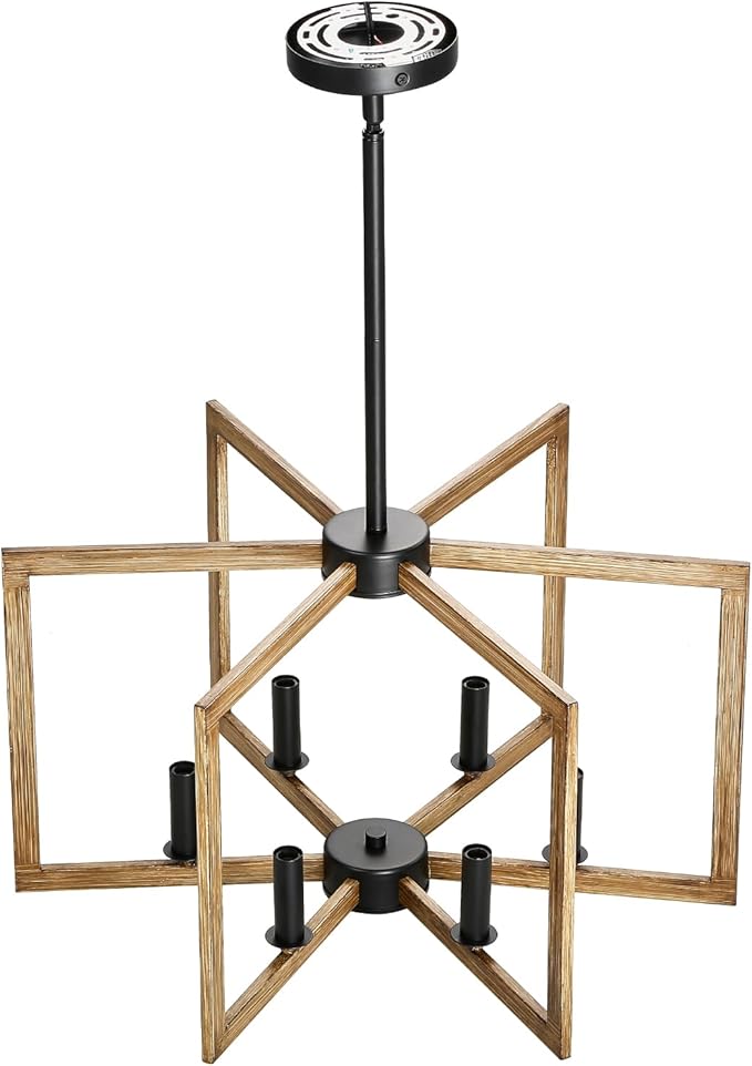 VEVOR 6-Light Chandelier Metal Farmhouse Chandelier Adjustable Height Dining Room Hanging Light Fixture for Ceilings Modern Chandelier for Bedroom Foyer Hall Kitchen Living Room and Entryway