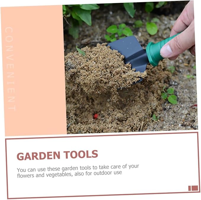 HEMOTON Garden Tool Set with Stainless Steel Shovel Rake Pruner 5pcs Portable Hand Tools for Outdoor Planting and Flower Gardening with Carry Case