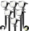 LOTMOS 6 Pack Solar Lights Outdoor 3 Modes 2-in-1 Auto On/Off Solar Spot Landscape Lighting Outside for Tree Plants Yard Garden Pathway-Cool White