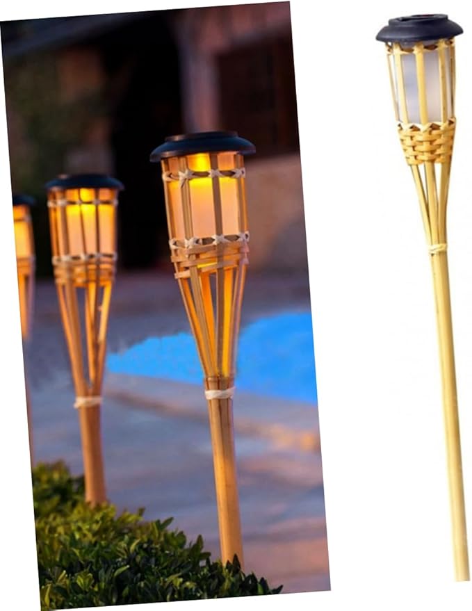 2Pcs Solar Torch Lights Warm Light Spike Spotlights for Garden Landscape and Pathway Lighting Height Durable Outdoor Solar Light with Light