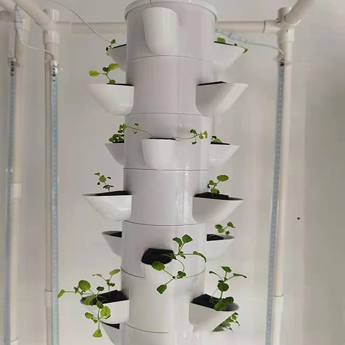 DIY Vertical Hydroponic Planters Balcony Soilless Culture Tower Planter Hydroponic Growing System Vegetable Planting Equipment