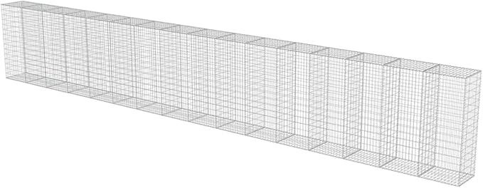 Gabion Basket Galvanized Steel Garden Planter 354x19.7x59 Inches Raised Bed Fence for Vegetables Flowers and Herbs