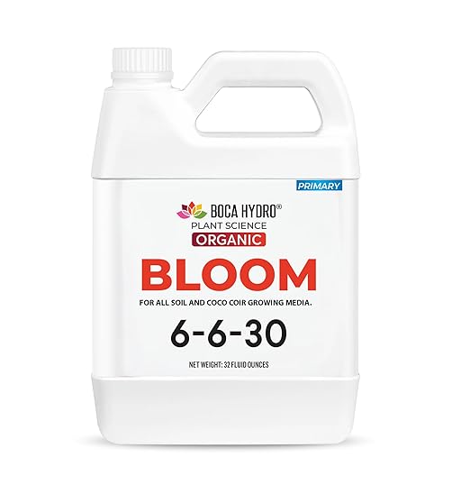 Bloom Soil 6-6-30 | Premium Organic Liquid Bloom Fertilizer | High Potassium Plant Food for Abundant Flowers Fruits &amp Budding Plants | for Soil Soilless &amp Coco Coir Growing Media