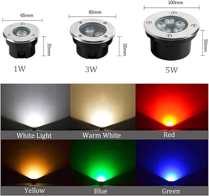 Ground LED Landscape Lights - Outdoor Buried Lights AC85-110V LED Spotlight IP65 Waterproof Walkable Outdoor Avenues Paths Garden Lighting Recessed Ground LightWhite 4a3W