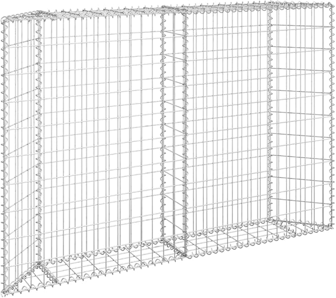 Gabion Raised Bed Silver Galvanized Steel 59.1 x 7.9 x 39.4 in Gardening Pots &amp Planters 145654