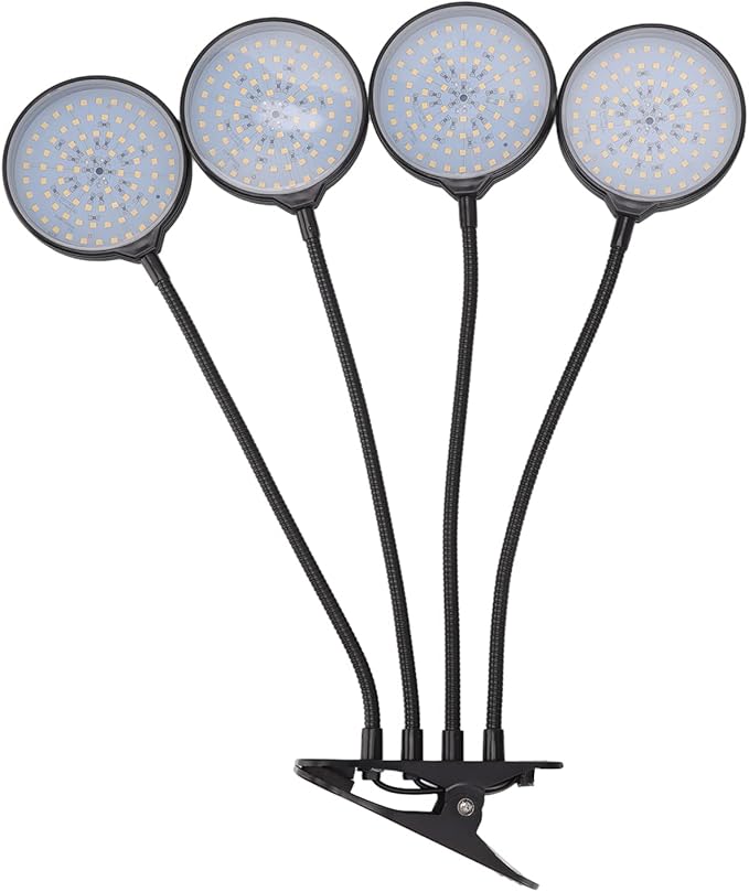 LED Plant Grow Light 60W 4 Head Flexible USB Powered Indoor Plant Growing Lamp with 5 Dimmable Modes Design for Home Garden Greenhouse Aluminum PC Material