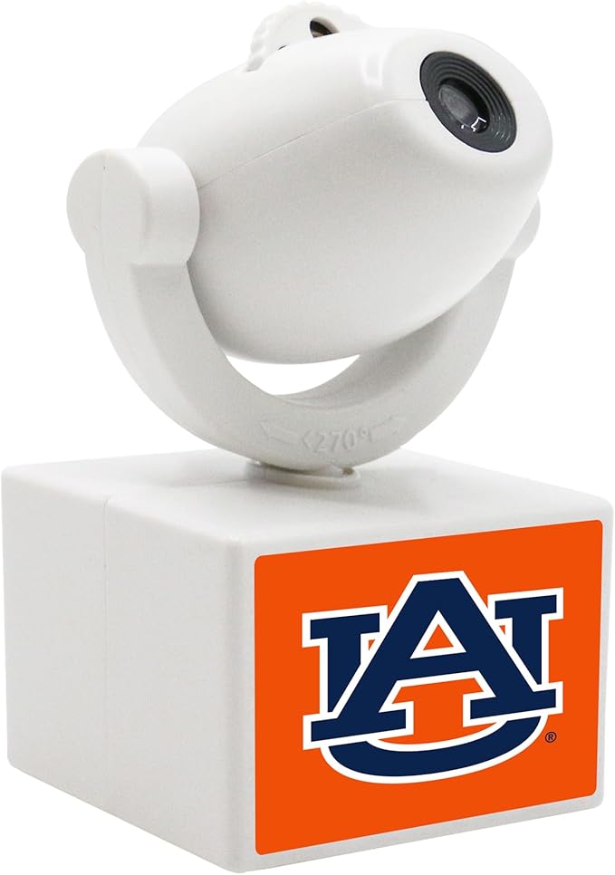 Sporticulture NCAA American Football Auburn Tigers - Adjustable Led Mini Spotlight Projector with 6 Team Logo Designs - Portable &amp Rechargeable Spotlight - Battery-Operated - 4.375” x 3.125”