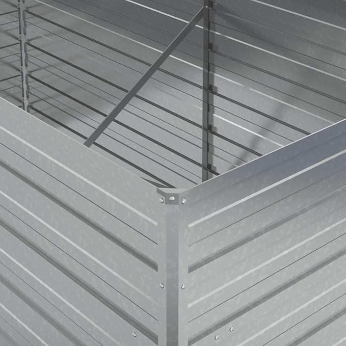 Garden Raised Bed Silver Galvanized Steel 63x31.5x30.3 inch Rectangular Planter for Outdoor Plants Durable Metal for Vegetables and Herbs