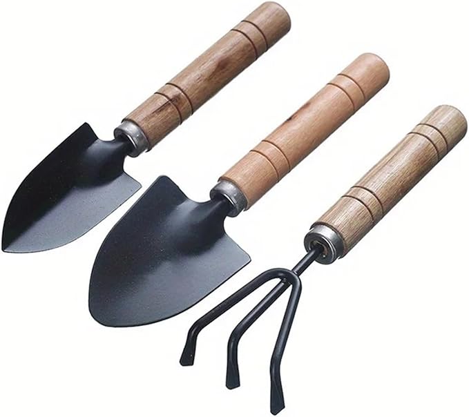 3pcs Garden Tool Set - Succulent Plant Shovel Rake and Shovel for Loose Soil and Flower Gardening