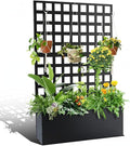 Metal Planter Box with Trellis 70.87x46.46x11.81 Raised Garden Bed with Drainage Holes Privacy Planters for Outdoor Garden Bed for Climbing PlantsVegetablesand Vines