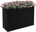 Metal Planter Box Outdoor Raised Garden Bed Steel Planter Box with Detachable Insert Shelf Metal Garden Box with Drainage Hole for Patio Deck Backyard Garden (Black)