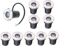 10 Pack LED Buried Garden Lights - 1W IP67 Landscape Spotlights for Pathway and Patio Lighting (Blue 220V &amp Green 24V)
