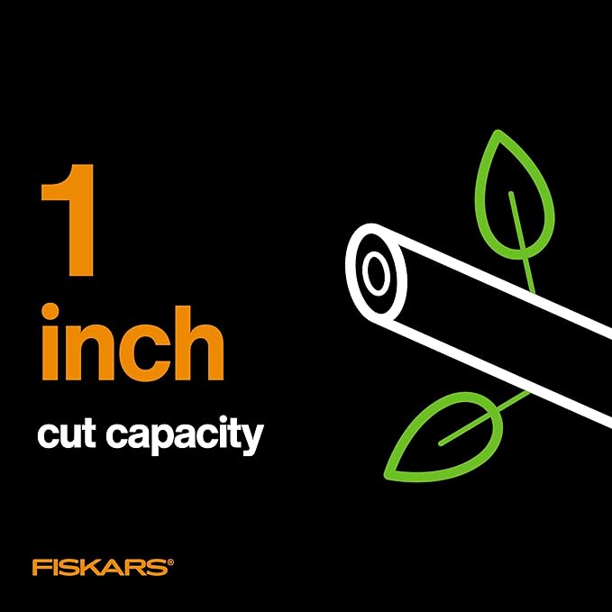 Fiskars Bypass Pruning Shears 1-Inch Cut Capacity Softgrip Pruner Forged Steel Replaceable Blade Stays Sharp Through Heavy Use with Rust Resistant Low-Friction Coating