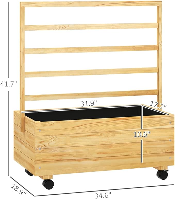 Raised Garden Planter Outdoor Garden Raised Bed Vegetable Flower Planter Raised Stand for Garden Grow Your Own Herb GardenRaised Garden Bed Outdoor Planter Box &amp Plant Stand with Climbing Rack