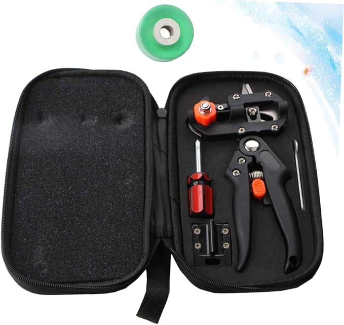Professional Tree Grafting Tool Kit Durable Pruning Shears with Blade for Efficient Plant Grafting Black Garden Tool Set Cloth Bag for Gardeners