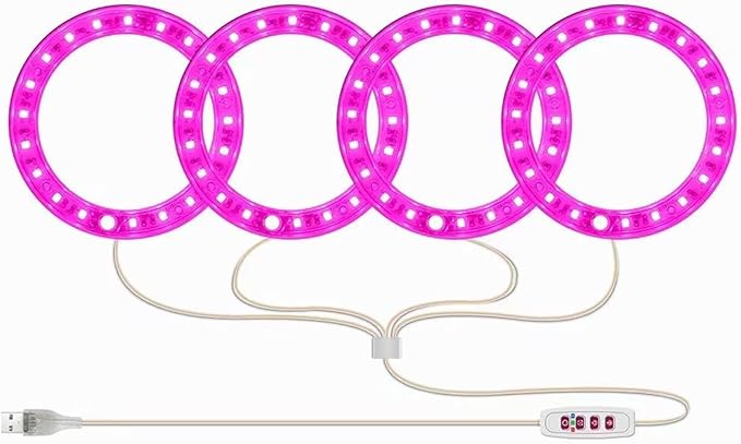 Yosoo LED Plant Grow Light 4 Head Design Full Spectrum Plant Lamp with Timer for Indoor Plants and Vegetables (1)