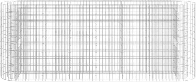 YAFF Large Rectangular Galvanized Iron Gabion Raised Bed - Silver Outdoor Garden and Patio Border for Plants 102.4 x 102.4 x 39.4