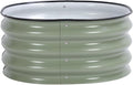 GOWENIC Raised Garden Bed Galvanized Metal Planter Box for Vegetables Flower with Open Bottom Drain Design Round Corners Easy to Install 23.6x23.6x11in 9.6lb for Home