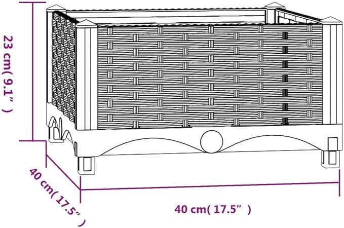 YAFF Raised Bed 15.7x15.7x9.1 Polypropylene (4.708lbs)