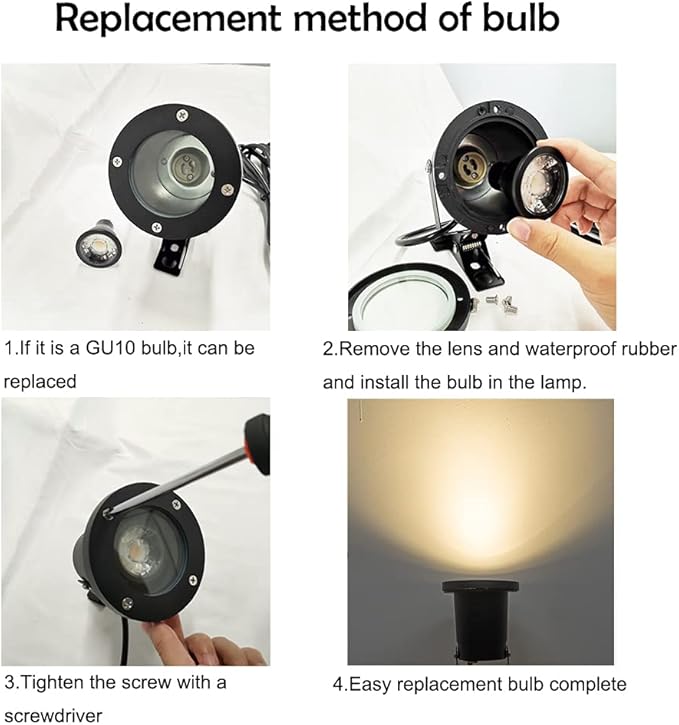 1pcs Outdoor Waterproof Clip On Light 5W Spotlight Desk Stand Lamp Directional Adjustable Portable 9.8 Ft Plug in Cord for Signboard Background Warm White Light GU10 Bulb Included