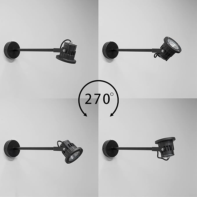 24 Hours Timer LED Lights Include Bracket Shop Signs Billboards Spotlights Waterproof Bending Lights Wall Courtyard Light 10W 3000K 9.84ft UL Plug Cord Security Lighting