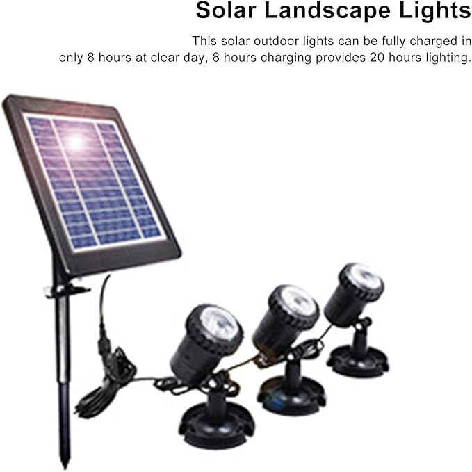 Tyenaza Solar Spotlights Outdoor Solar Garden Lights Solar Powered LED RGB IP68 Waterproof High Brightness Widely Used Dustproof Solar Landscape Lights